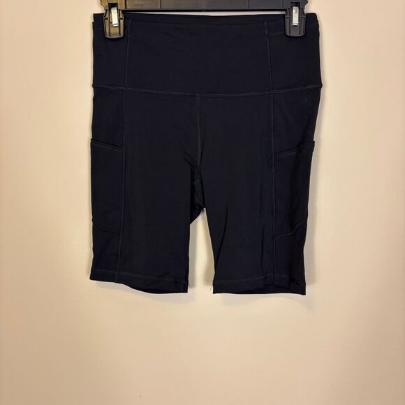 Lululemon Black High Waisted Spandex Biker Shorts with Side Pockets 6 - Picture 1 of 6